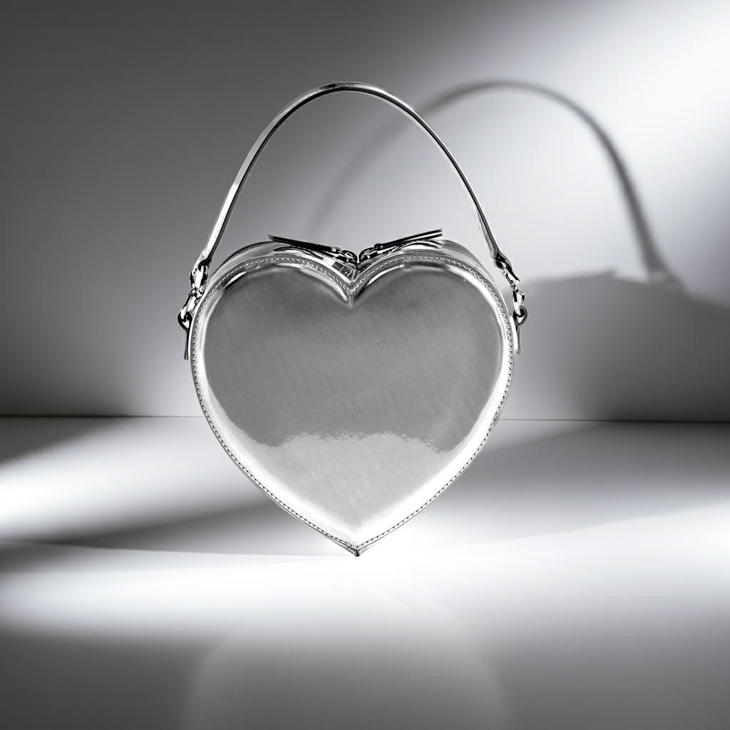 Liselle Kiss Heart Bag Mirrored Vegan Leather