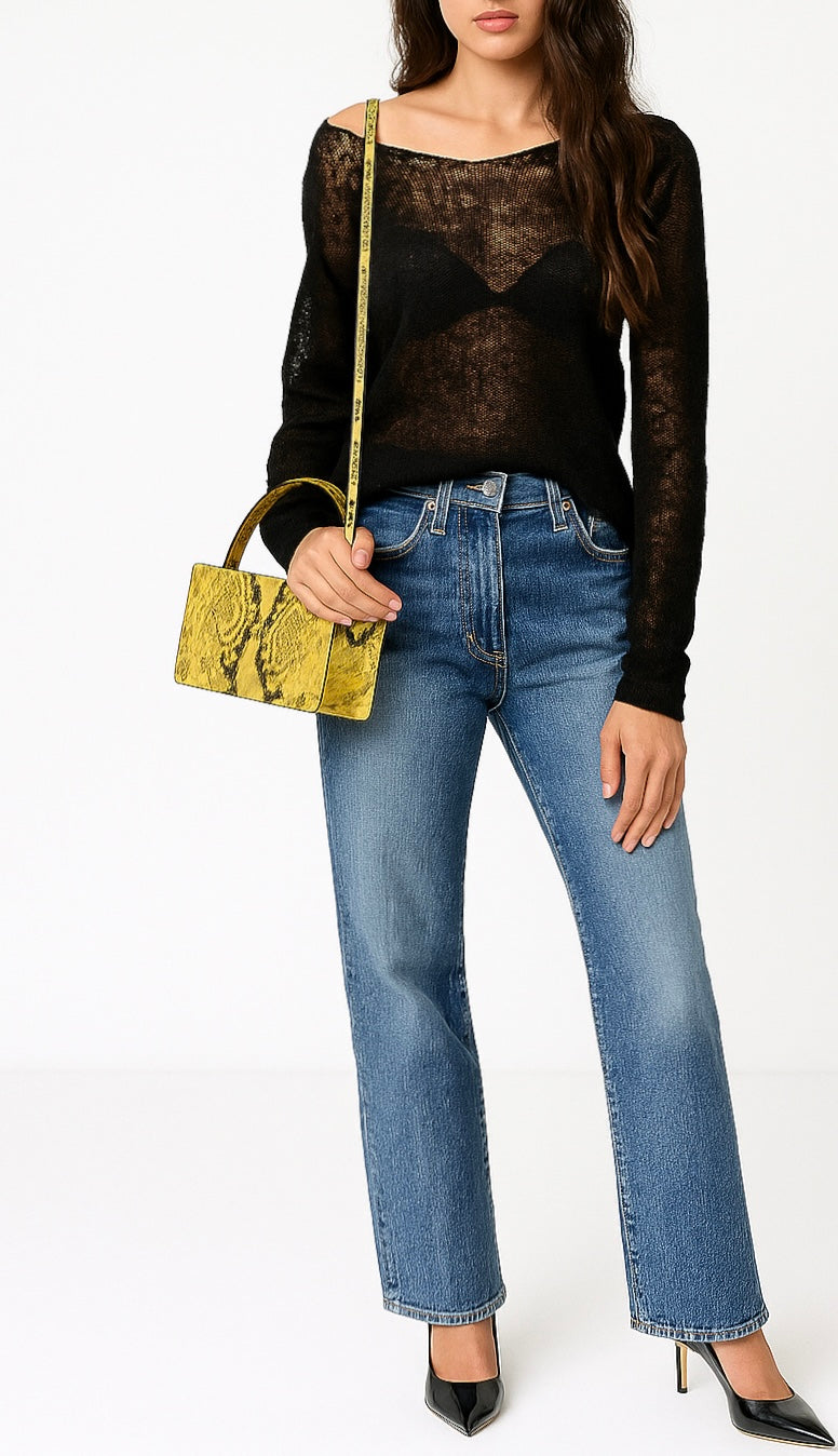 Logan Bag in Yellow Embossed Snake
