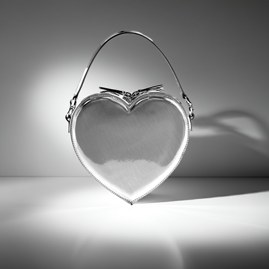 Liselle Kiss Heart Bag Mirrored Vegan Leather