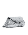 Sasha Clutch in Distressed Silver Suede
