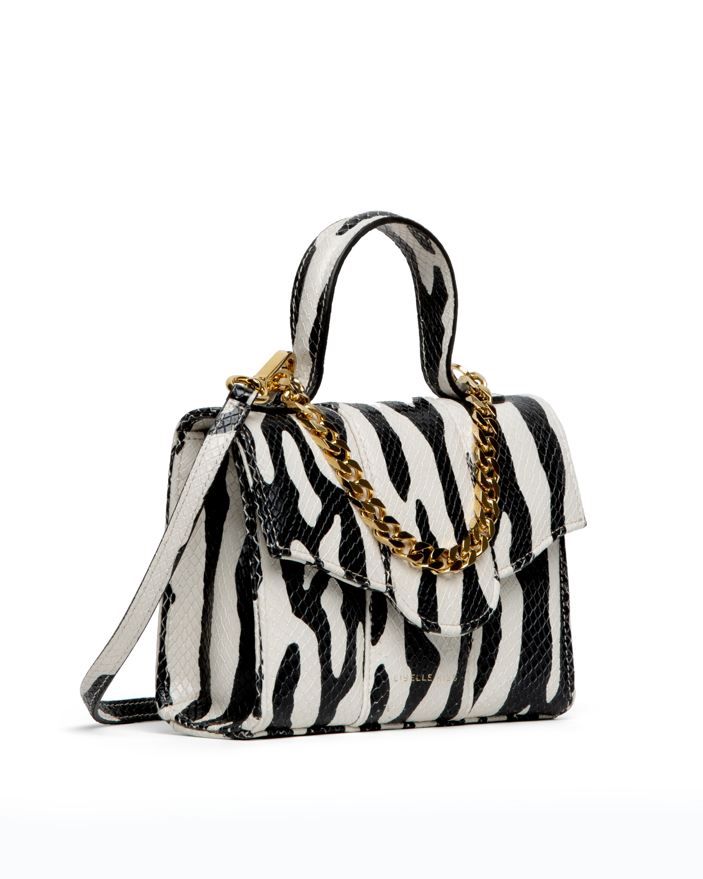 Meli Mini Zebra in Python Embossed Leather