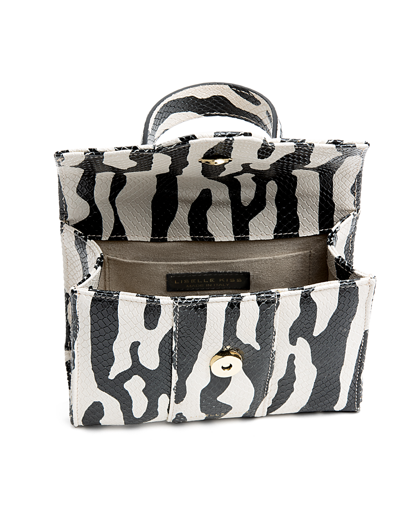 Meli Mini Zebra in Python Embossed Leather