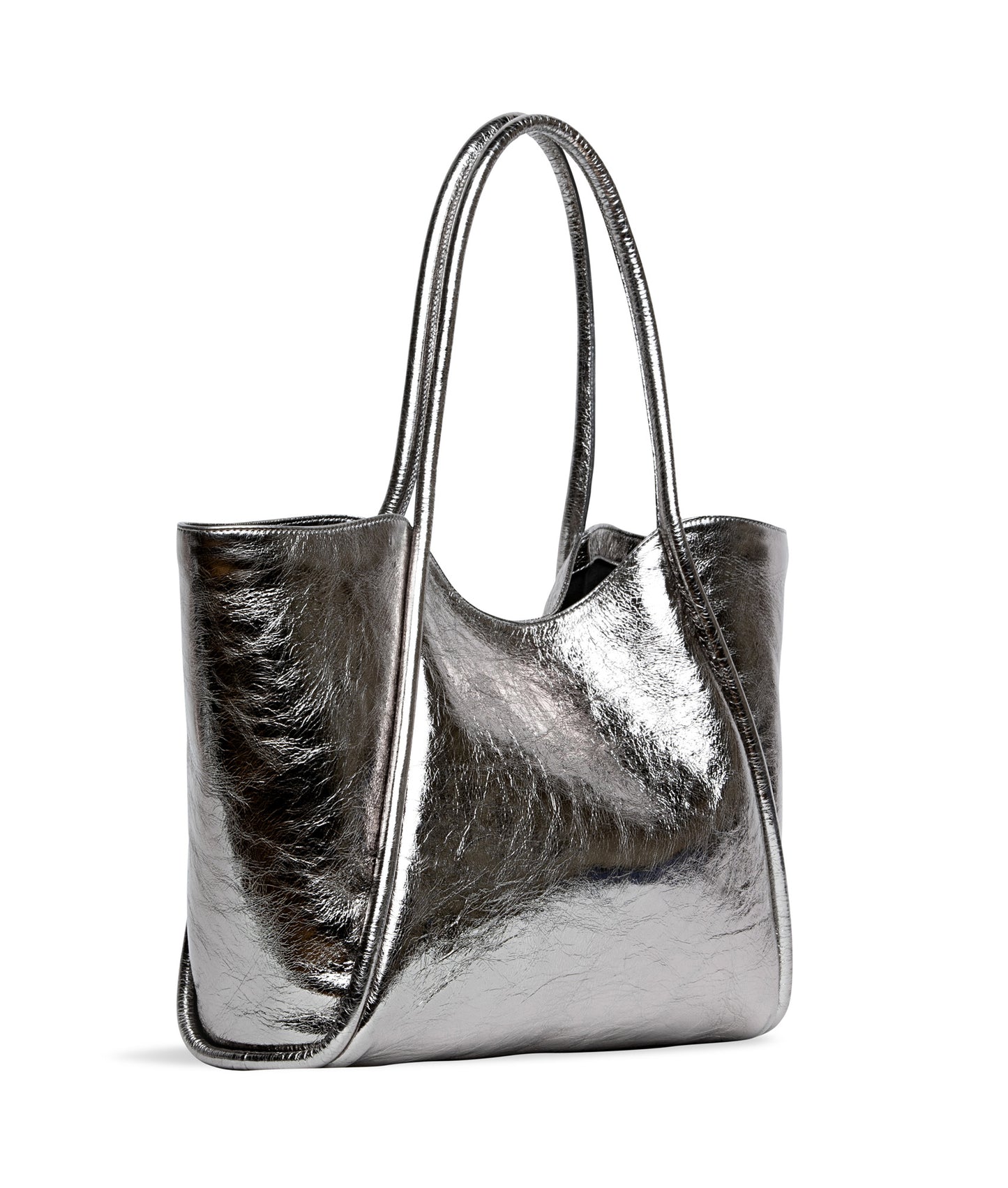 Joyce Tote Bag in Gunmetal Leather