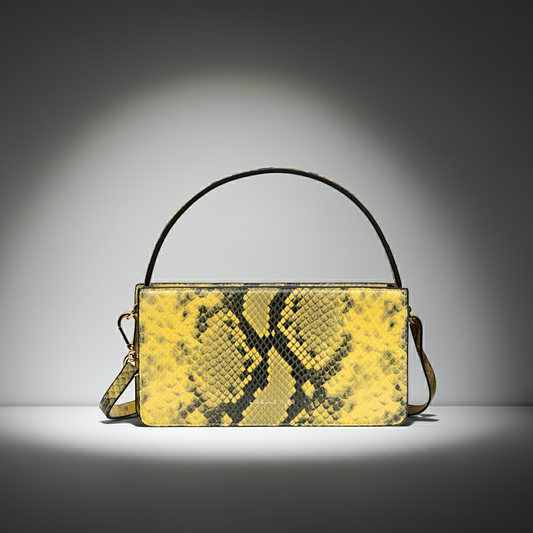 Logan Bag in Yellow Embossed Snake
