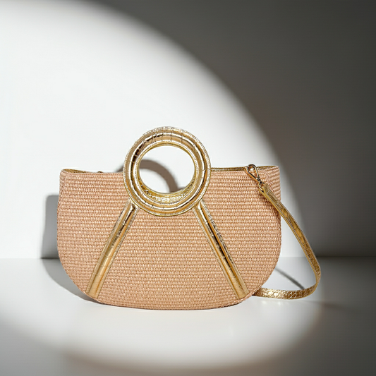 Afiya Tote in Gold Croc Raffia (Limited Edition)