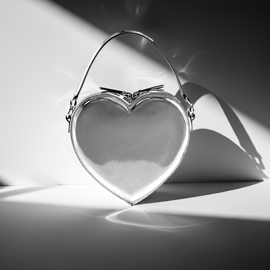 Liselle Kiss Heart Bag Mirrored Vegan Leather