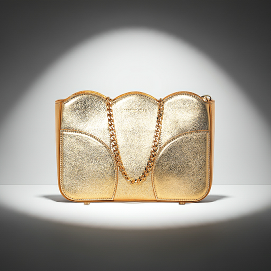 The Liselle Bag in Gold Pebble Leather (Made-to-Order)