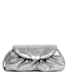 Sasha Clutch in Distressed Silver Suede