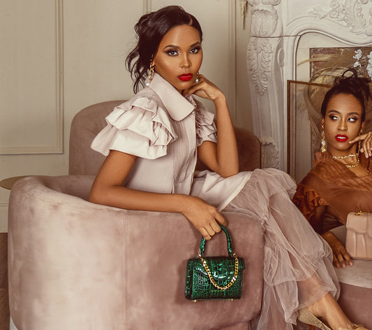 Mini Meli Bag in Green Embossed Leather (Made-to-Order)