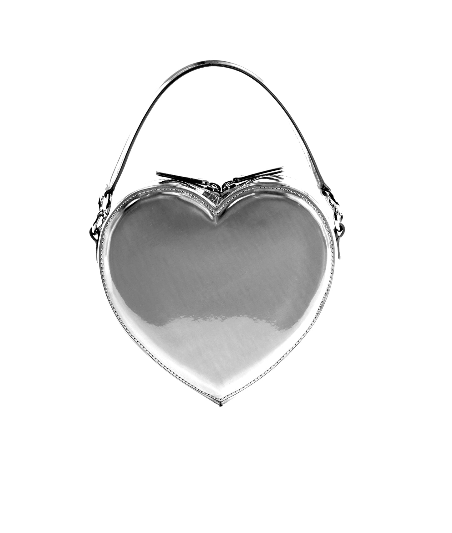 Harley Silver in Mirrored Vegan Leather - Liselle Kiss