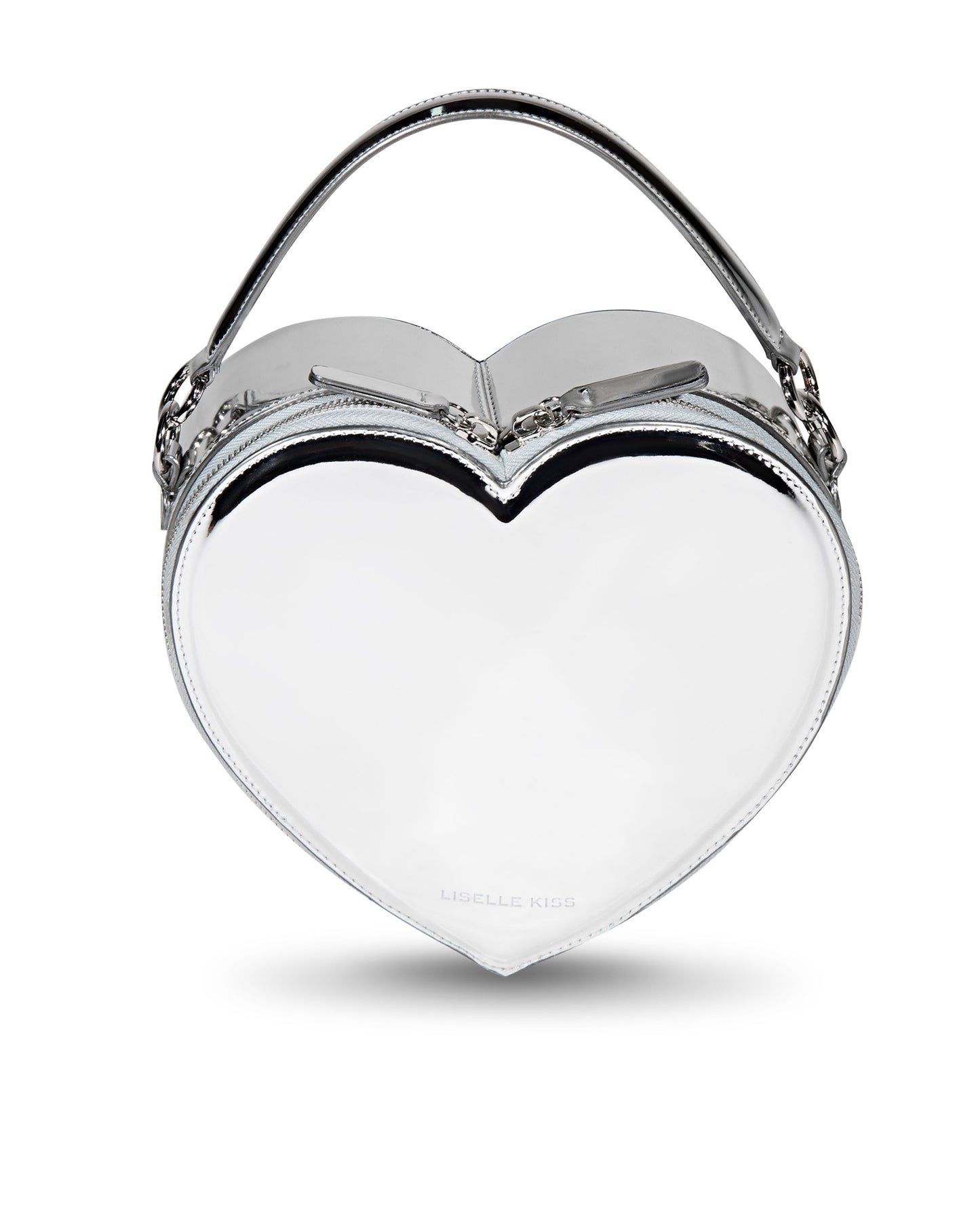 Harley Silver in Mirrored Vegan Leather - Liselle Kiss