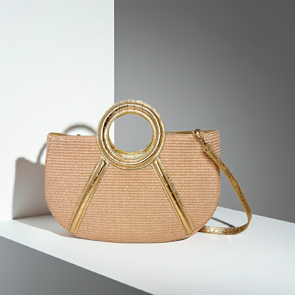 Afiya Tote in Gold Croc Raffia (Limited Edition)
