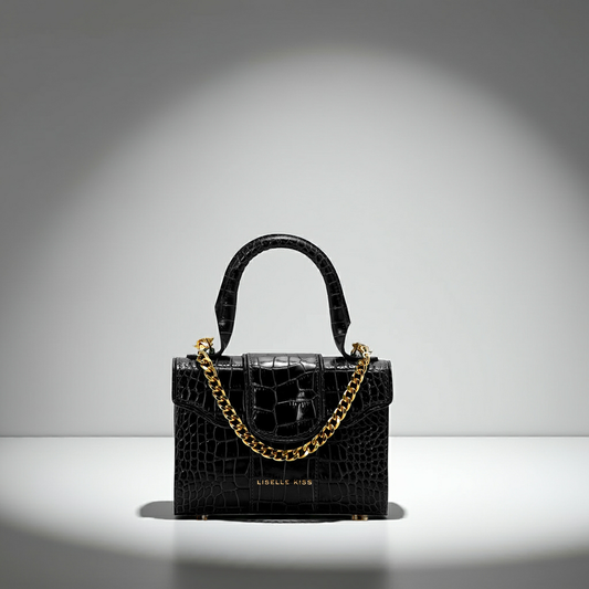 Mini Meli Bag in Black Embossed Leather (Made-to-Order)