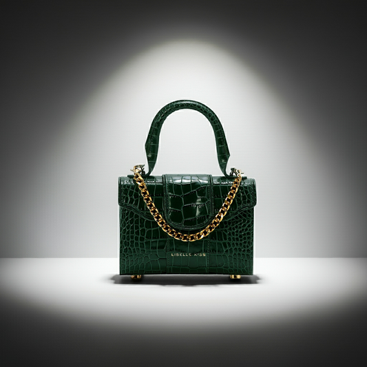 Mini Meli Bag in Green Croc Embossed Leather (Limited Edition)