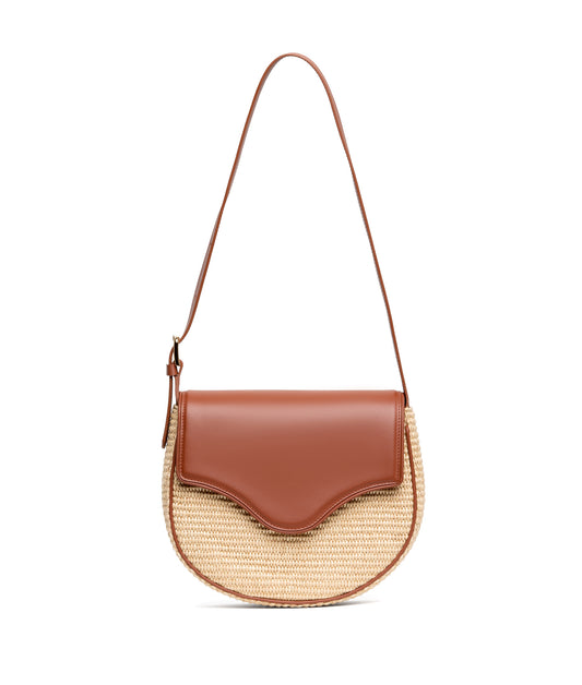 Kate Saddle Bag with Leather Contrast