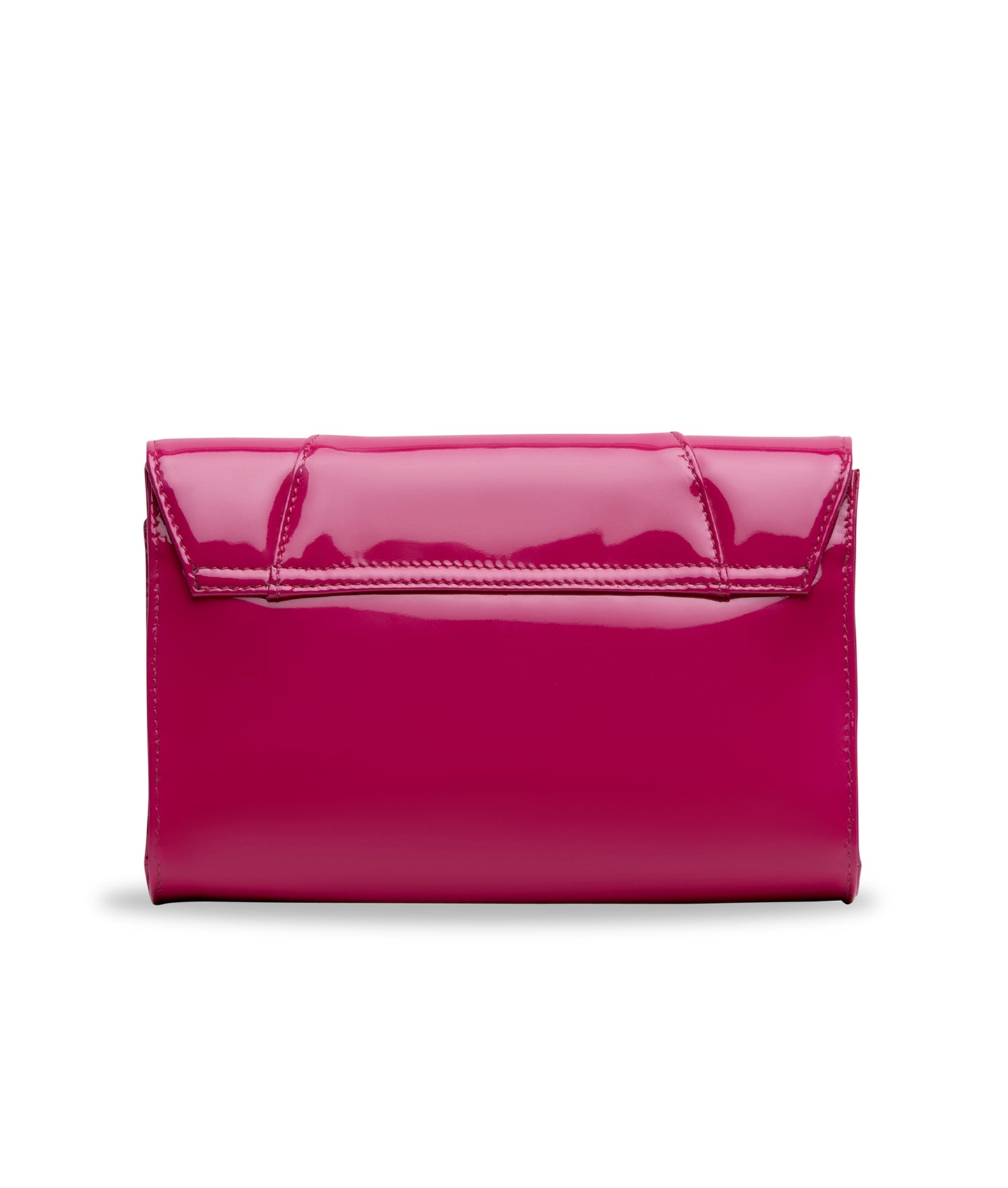 Allie Neon Pink Glossy Italian Leather Clutch