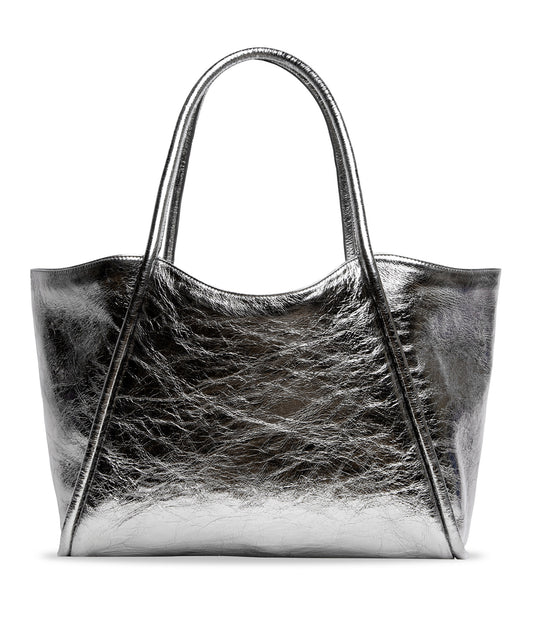 Joyce Tote Bag in Gunmetal Leather