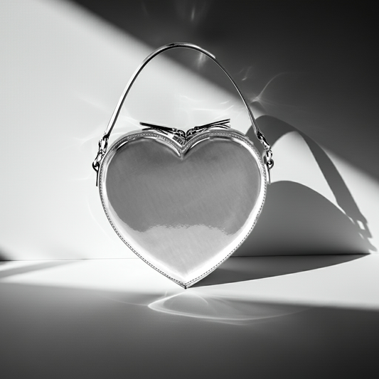 Liselle Kiss Heart Bag Mirrored Vegan Leather