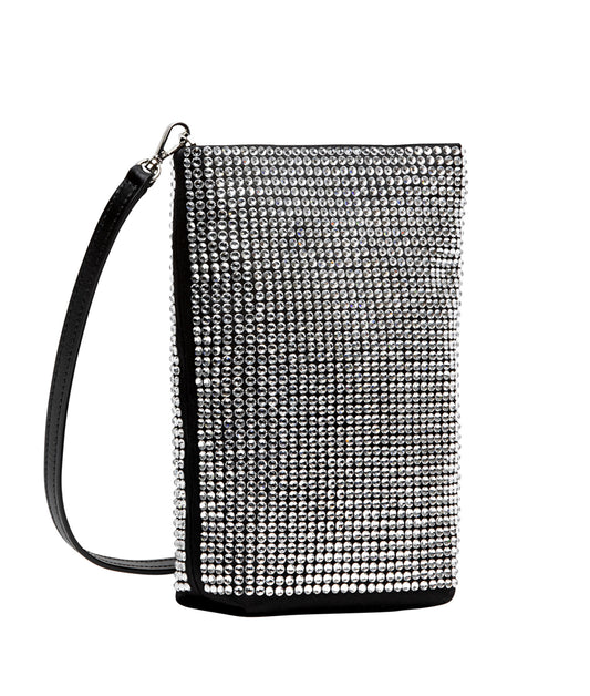 Emme Crossbody Pouch in Silver Crystal