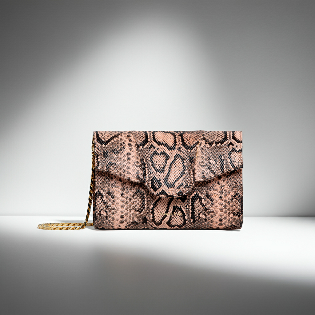 Allie Clutch Pink Snake Embossed Leather (Limited Edition)