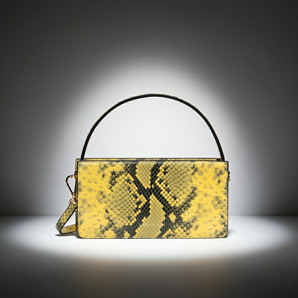 Logan Bag in Yellow Embossed Snake