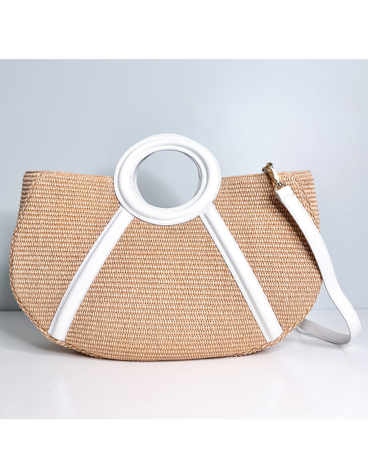 Finda White Smooth Leather on Raffia