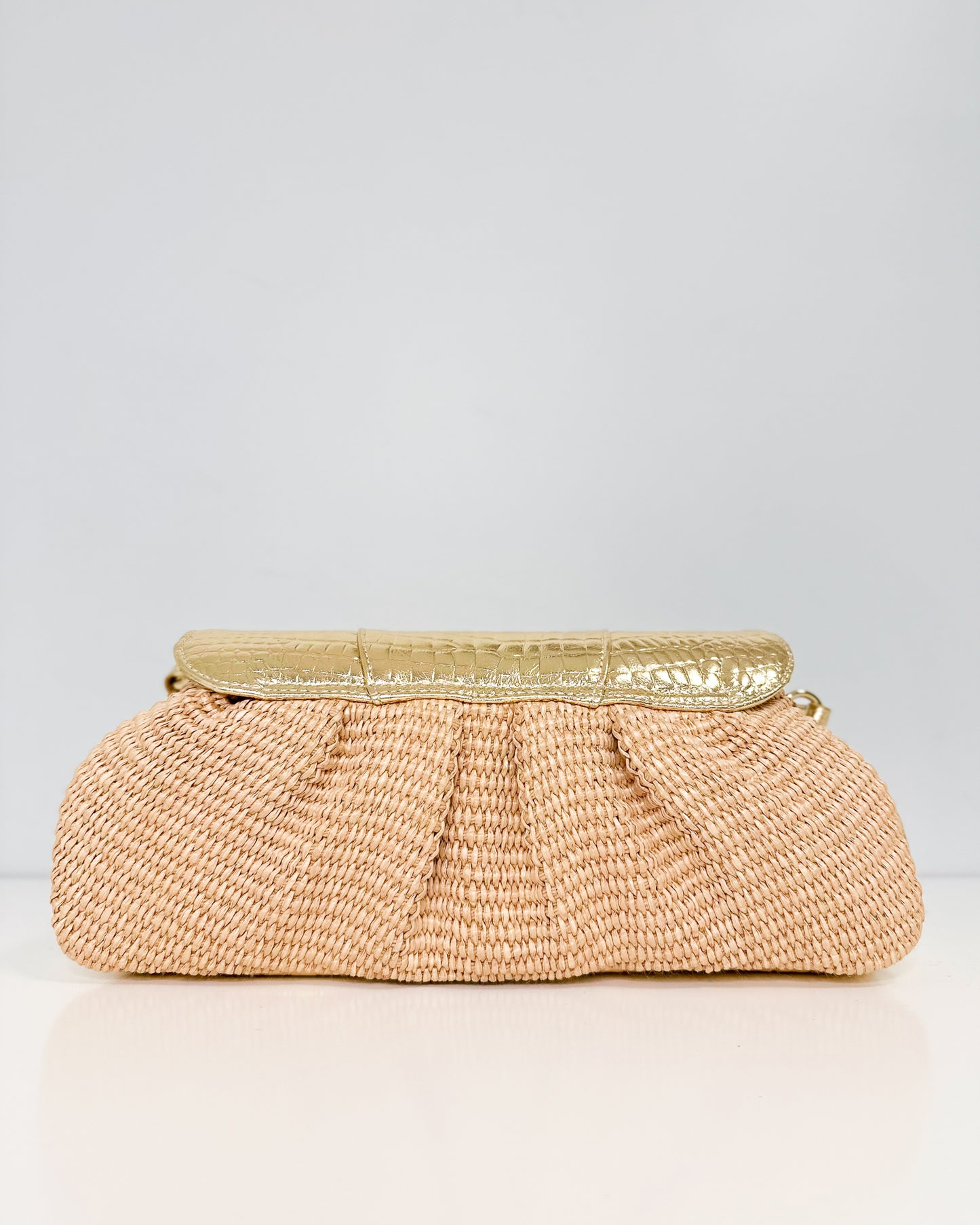 Sasha Gold Croc Raffia