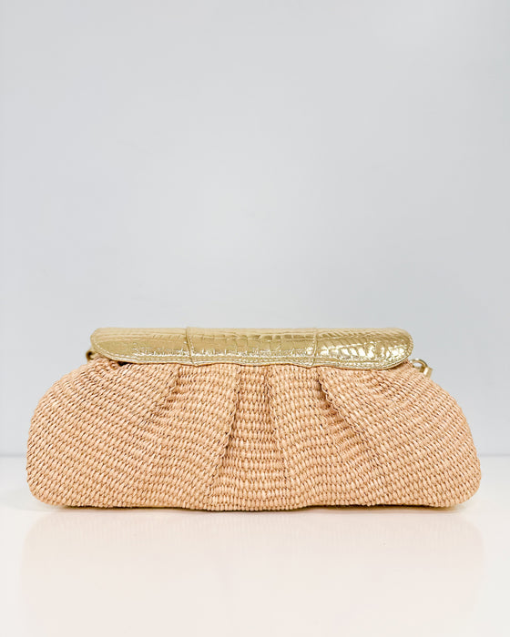 Sasha Clutch Gold Croc Raffia (Limited Edition)