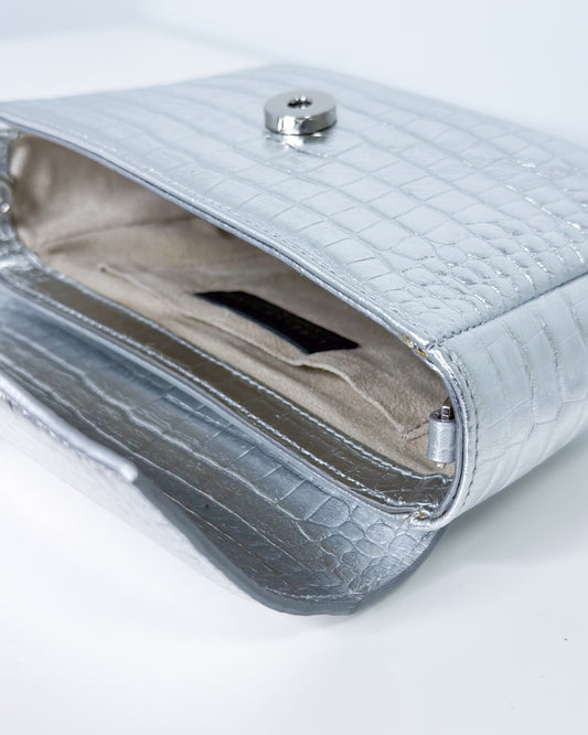 Mia Silver Croc Leather