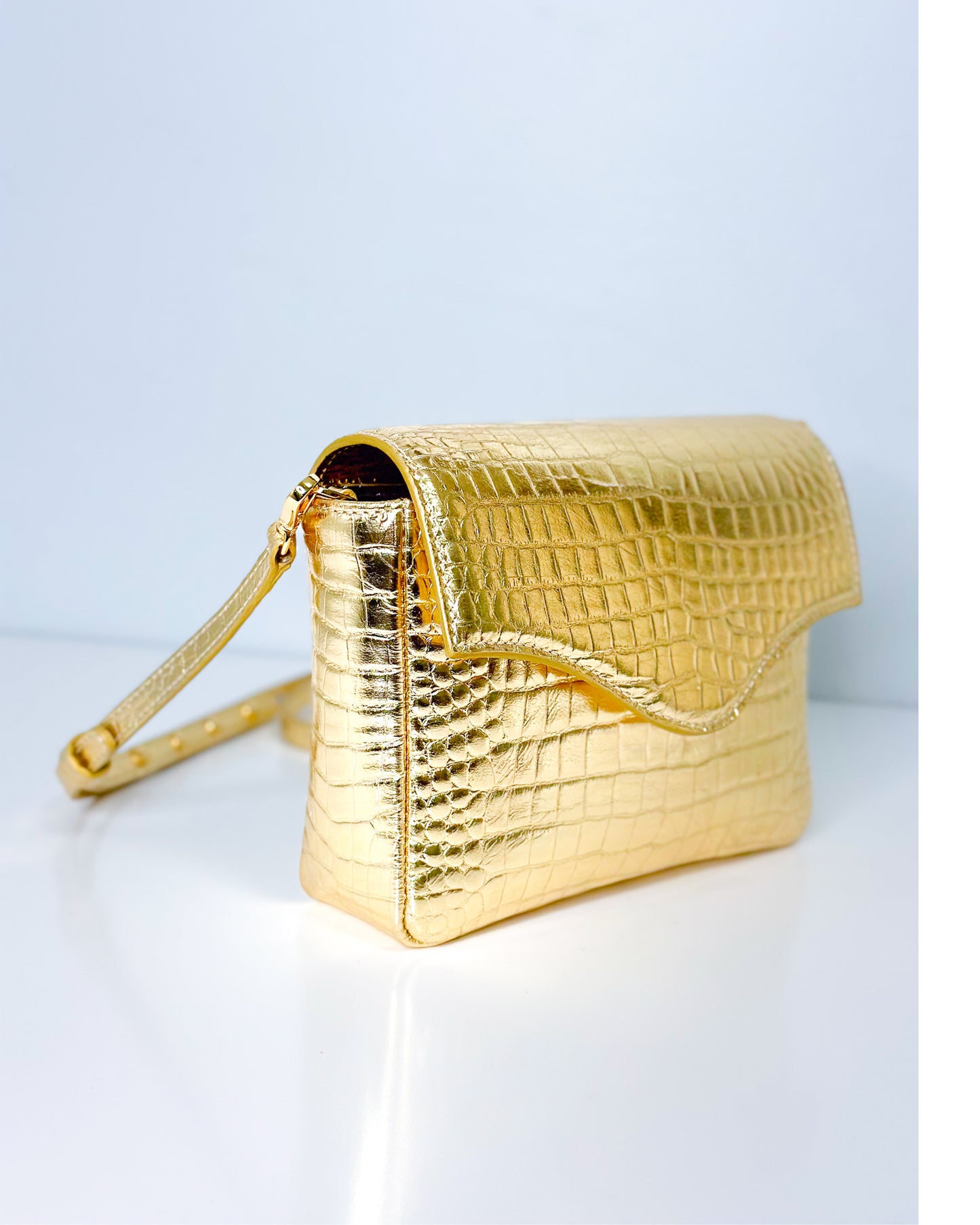 Mia Gold Croc Leather