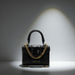 Mini Meli Bag in Black Embossed Leather (Made-to-Order)