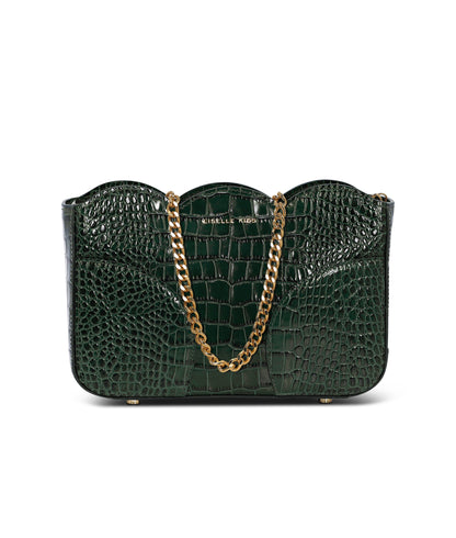 Liselle Green Embossed Croc Crossbody - Liselle Kiss